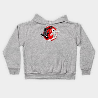 Koi Fish Ying Yang Red Dot Kids Hoodie